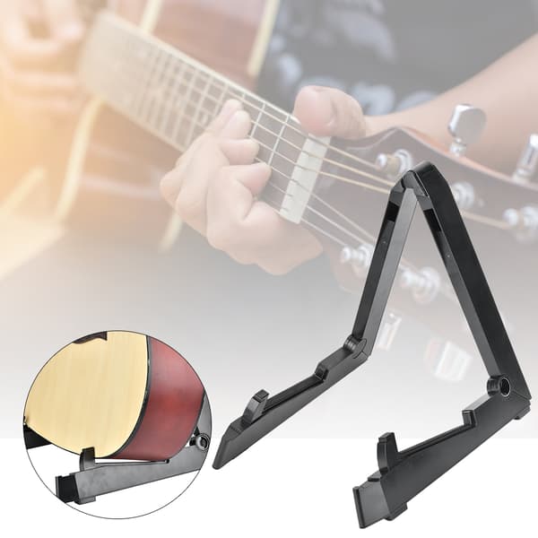 Bärbar gitarrstativ Dubbel hopfällbar ABS-plast Musikinstrument Tillbehör