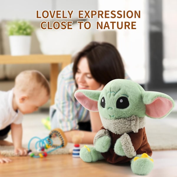 Baby Yoda Plyschleksaker Stoppade Baby Yoda Plysch Söta Yoda Dockor för Barn Stoppade Djur Reseleksaker för Barn (10 tum)