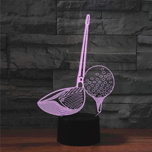 WJ 3D Golf Fjernkontroll 16 Farger Nattlys Illusjon Akryl LED Bordlampe Sengelampe Barn Soverom Skrivebord Dekor Bursdagsgaver Leke for Barn