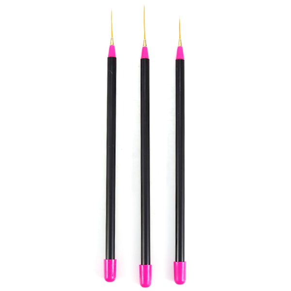 3 stk Manikyr Linje Neglebørste Polish Gel Design Maling Dotting Tegnepenn Sett