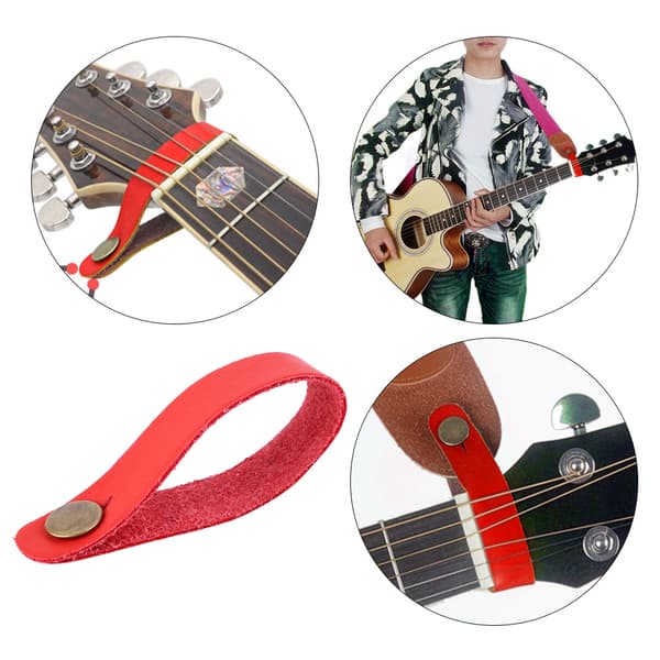 Gitarhalsremknapp Headstock Remstropp Bærbar Gitarer Tilbehør (Rød)