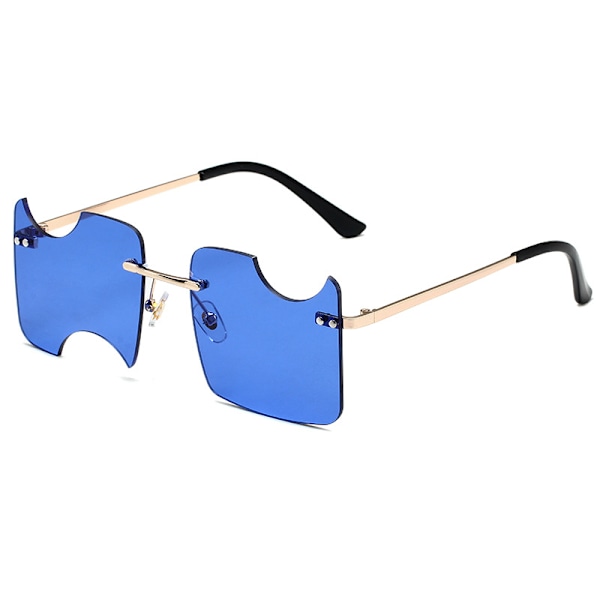 Fashion notch solbriller Rimless Goth briller til kvinder mænd Halloween fest briller Trendy briller UV 400 beskyttelse