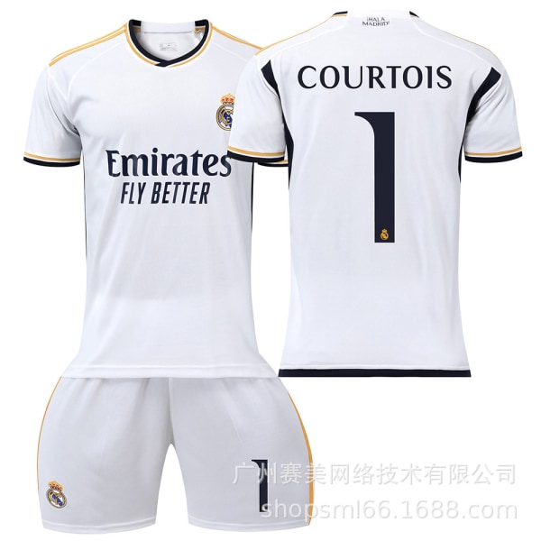 23-24 Ny Real Madrid Home Barn vuxen fotboll Kit-1 COURTOIS-3XL 1 COURTOIS -3XL