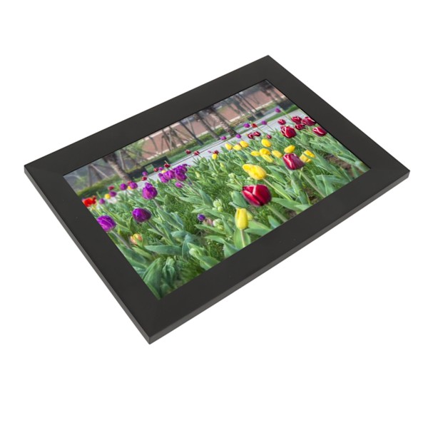 Digital fotoram 2.4G WiFi 10 tum IPS pekskärm digital fotoram display stödjer 32 GB lagring automatisk rotering 100‑240V EU-kontakt