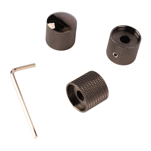3 st gitarr dubbla staplade knappar tonkontroll metallknopp ersättning för elgitarr bas GD107 svart