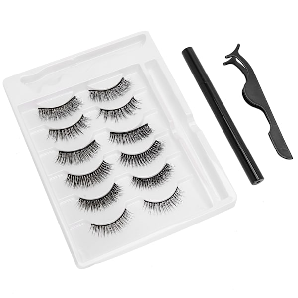Vattentät självhäftande eyeliner flytande eyeliner falska ögonfransar pincett sminkverktyg set