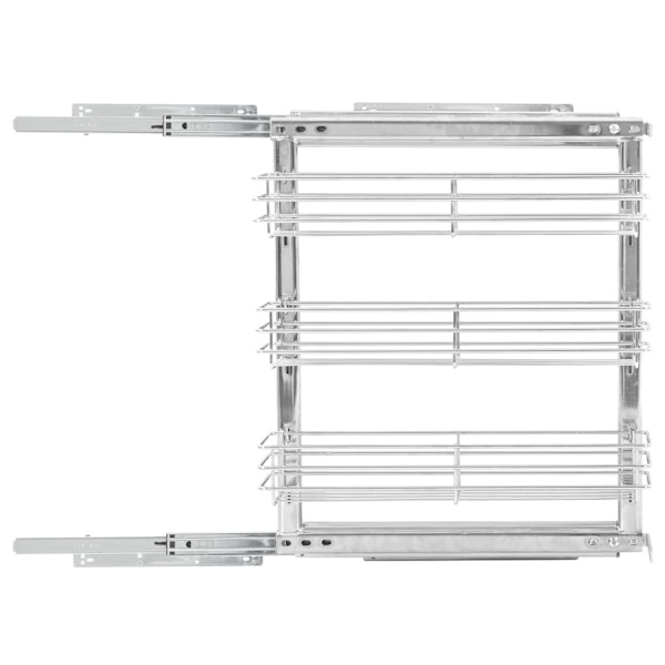 Utdragbar köksinredningsskåp 3 hyllor silver 47x11x56cm