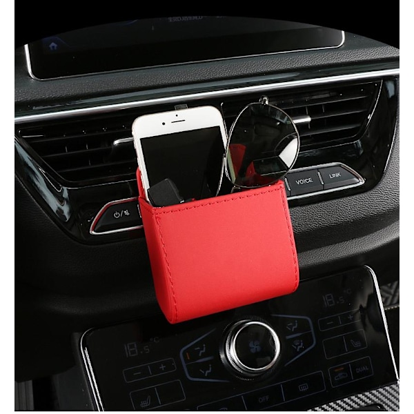 Cadillac ATSL, XTS, SRX, XT5, XT4 - Ilmastointiventtiilin Säilytyslaatikko, Puhelinpussi (Punainen)