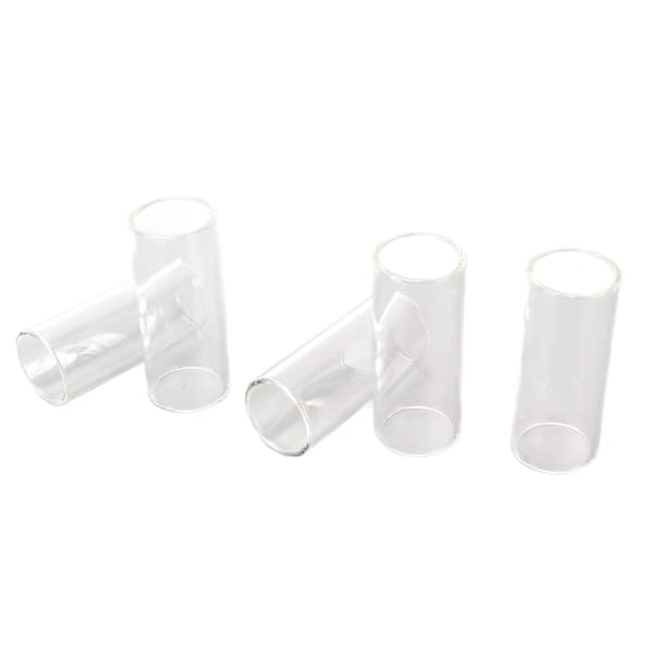 5PCS Elektrisk Gitarr Slides Transparent Glas Cylindrisk Slide Tone Bar 61MM Längd