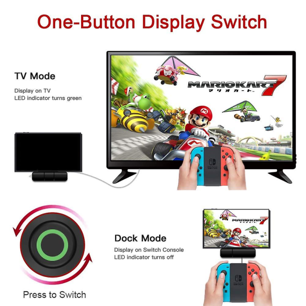 Förbättrad version tv-dockningsstation för Nintendo Switch, bärbar tv-dockningsstation för Nintendo Switch (switch-docka)