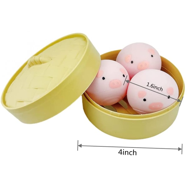 Unzip Steamed Stuffed Bun Squeeze Toy, Sensoriska leksaker, Artificiell rebound Bun Toy med en Mini Steamer, Slow Rising Simulation Decompression Toy, för Ki