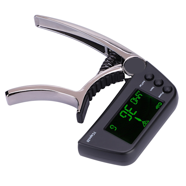 Meideal 2 i 1 TCapo20 Capo Tuner med LCD för gitarr bas(svart)