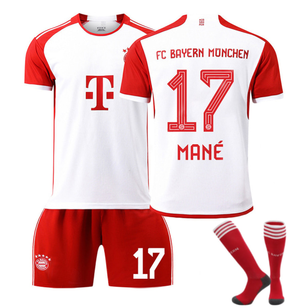 23/24 Bayern München Kotipelipaitasetti Lapsille Sukkien kanssa 17 MANE 2XL