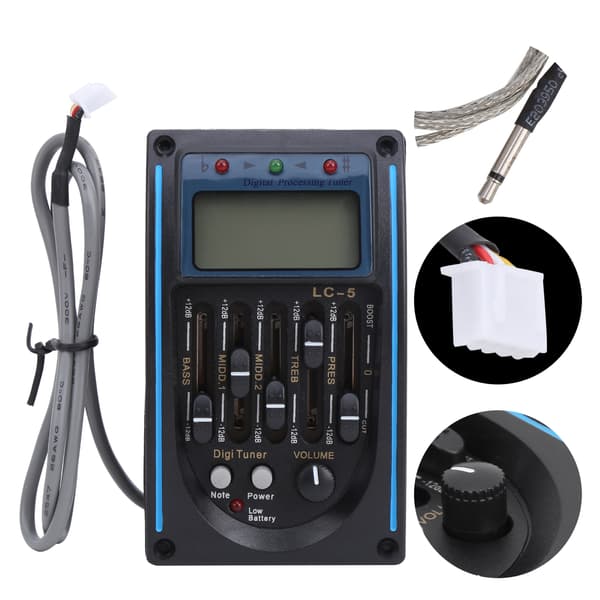 5-bånds gitarpickup LCD-equalizer tuning justerbar musikkinstrumenttilbehør