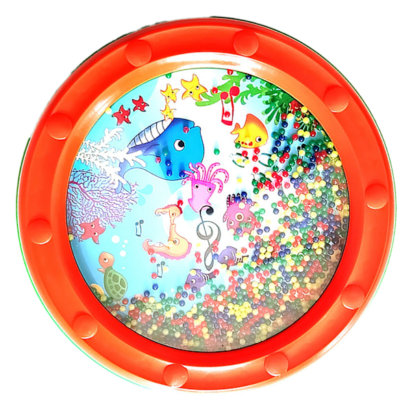 Wave Bead Ocean Drum Plast Pedagogisk Mjukt Havsljud Trumma Slagverk för Barn Vuxna 10in Orange
