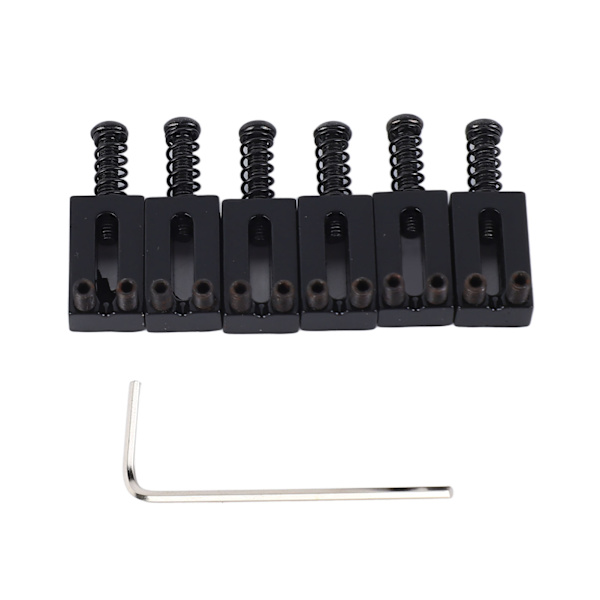 6 stk Elektrisk Gitar Bro Sadel Standard Sink Legering Gitar Tremolo Bro Rullesadler for Utskifting Svart