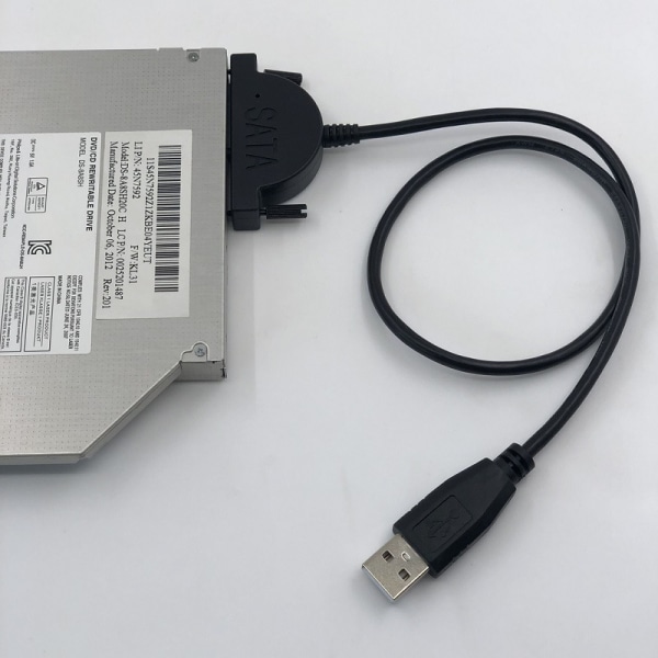 Notebook optisk drev SATA til USB let drev linje ekstern optisk drev boks overførselskabel USB ekstern 7+6 konverteringslinje，2pack