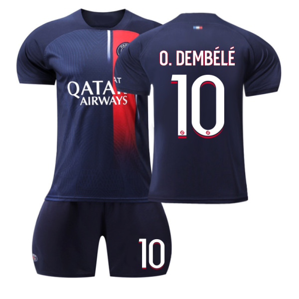 Paris Hemma Barn Fotbollströja 2023-2024 - Nr.10 O.DEMB#22 No.10 O.DEMB #22