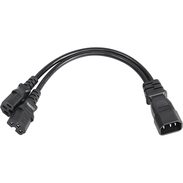 2PCS 0,3 m IEC 320 C14 till Dual IEC 320 C15 Hon Splitter Förlängningskabel för Router, Nätverksswitch, Dator (c14-2xc15)
