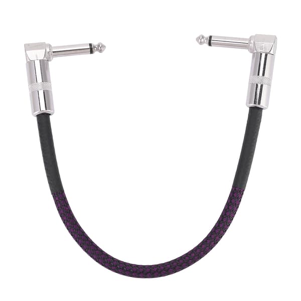6 stk. 30 cm guitar effektpedal patchkabel ledning 1/4\" vinkel stik