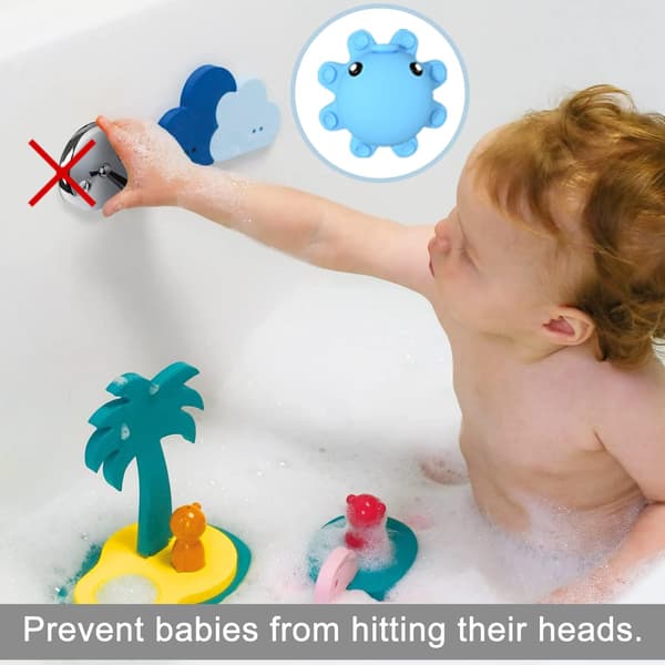 Badekar Overløbsafløbsdæksel, Silikone Badekarafløbsprop - Tilføjer Tommer Vand for Dybere & Varmere Bade, Badeværelses Spa Tilbehør (bl blue