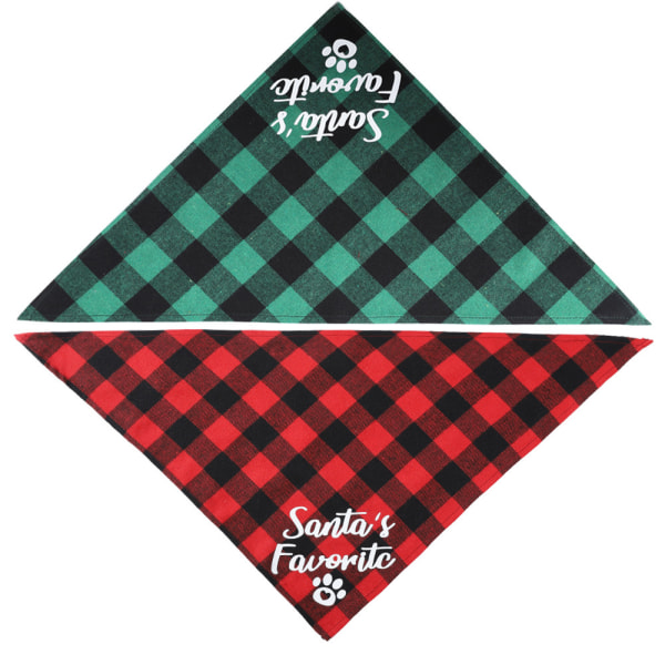 VINTURBLE Pet Saliva Towel Christmas Style Pet Triangle Scarf Christmas Gift For Pets-Saliva Towel