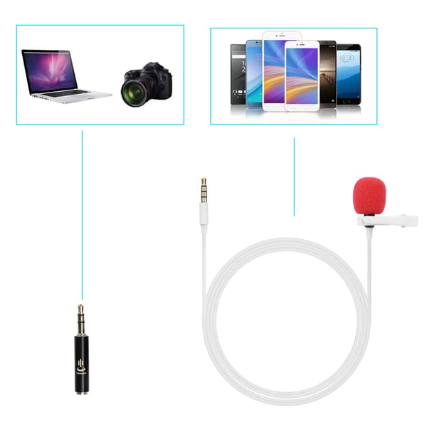 3,5 mm TRRS Mini Clip-on Mikrofon Revers Lavalier Mikrofon til Telefon Videokamera