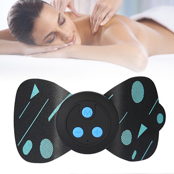 Mini Cervical Massager Multifunksjonell Oppladbar Puls Skulder Nakke Rygg Massasjeapparat Svart