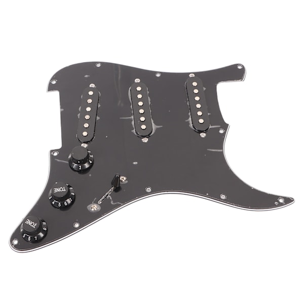 Elektrisk gitar pickup enkelt spole klar lyd 11 hull prewired pickup erstatning svart