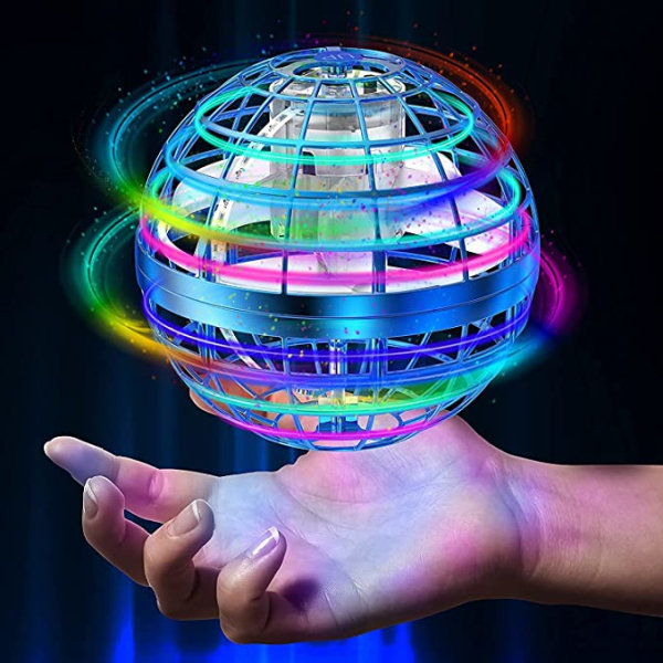 Flygande bollleksak, svävande bollboll, 2022 Magic Controller Mini Drone, RGB-belysning skivspelare 360 ​​graders roterande UFO, Lämplig för barn Vuxna