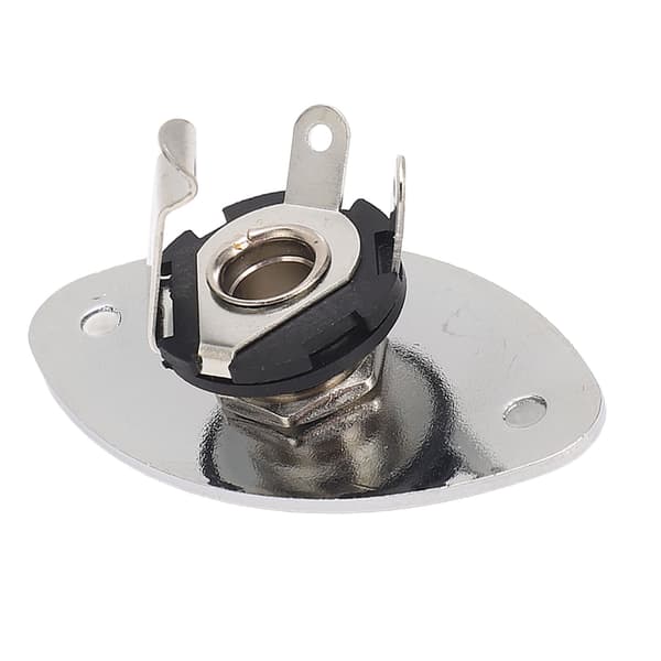 Gitar Jack Oval Form Metall Universal 1/4 Tommers Jack Socket Plate for Tele Style Gitarer