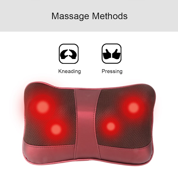 Multifunktionell massagekudde för hem och bil - nack-, midje- och ryggmassage