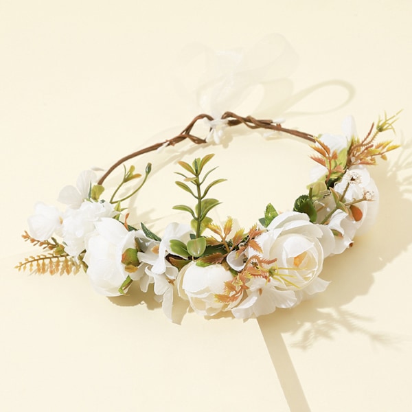 Garland Brudtärna Torkade Blommor Hårband Hårband------Vit