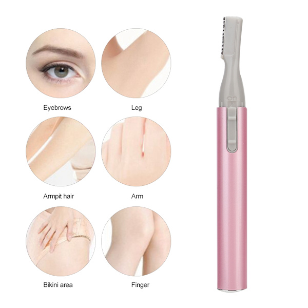 Bærbar Elektrisk Øjenbryns trimmer Øjenbrynshår Fjernelse Skønhed Makeup Værktøj (Pink)