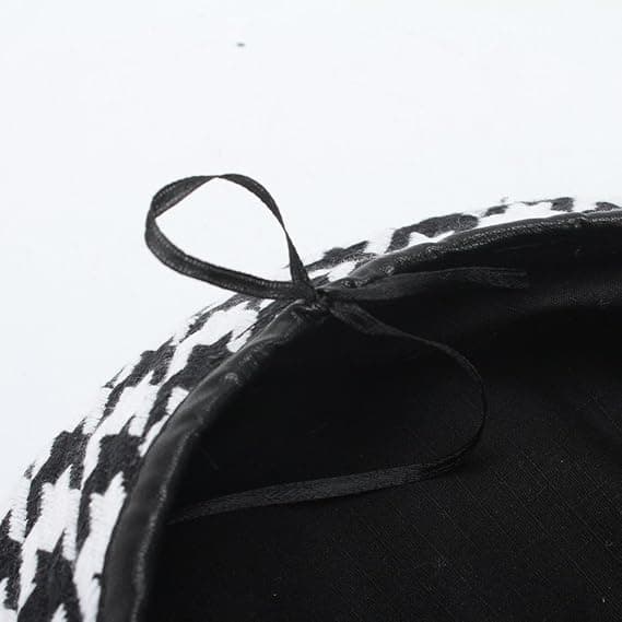 Lyxig Houndstooth-mönstrad Beret-mössa för kvinnor