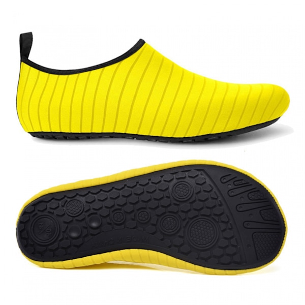 AVEKI Vandsportssko Barfodet Hurtigtørrende Aqua Yogasokker Slip-on til Mænd Kvinder, Gul, Størrelse: 46-47
