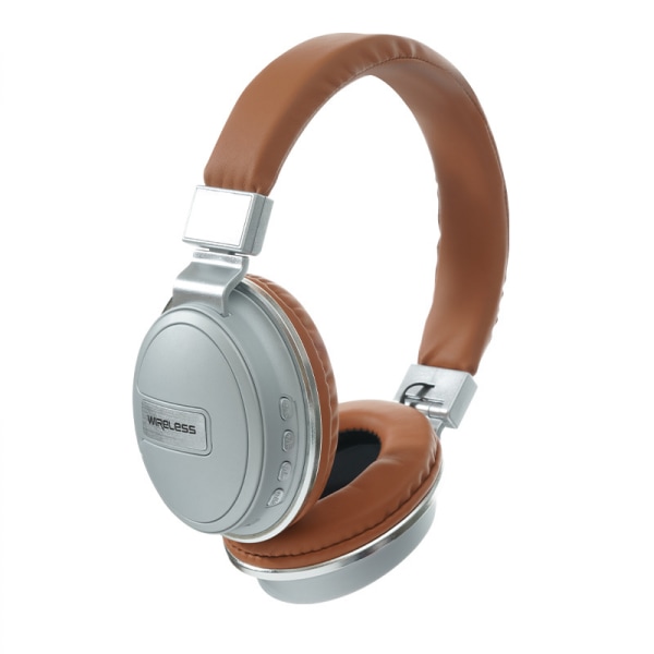 Trådlösa hörlurar, kraftfull bas 93dB hopfällbara Bluetooth-hörlurar i läder öronkåpa komfortplugg LX-510BT för affärstelefonsamtal (guld)