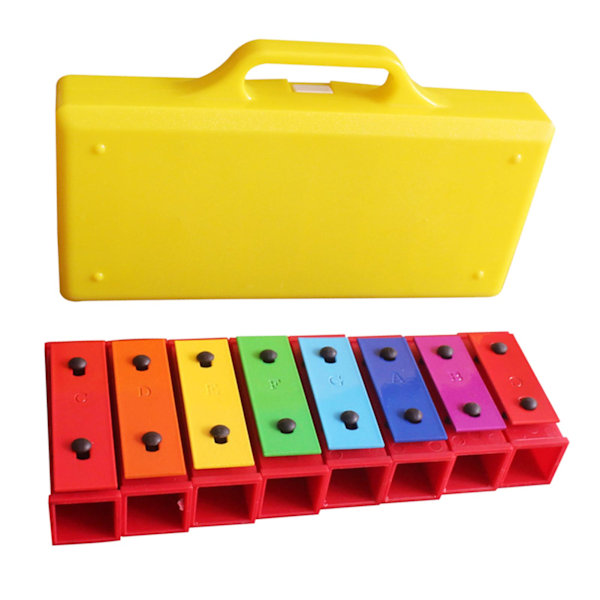 8 Toner Xylofon Fargerik Pedagogisk Glockenspiel Xylofon Instrument med 2 Slagverk for Barn