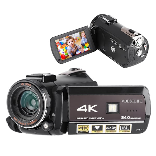 VBESTLIFE AC3-IPS WIFI 13MP 3,1\" pekskärm 30X zoom digital videokamera