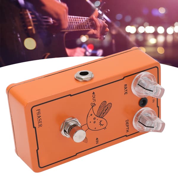 Phase Effect Metal Rate Depth Knobs Guitar Monoblock Phaser Pedal Indbygget 9V 300mAh Batteri
