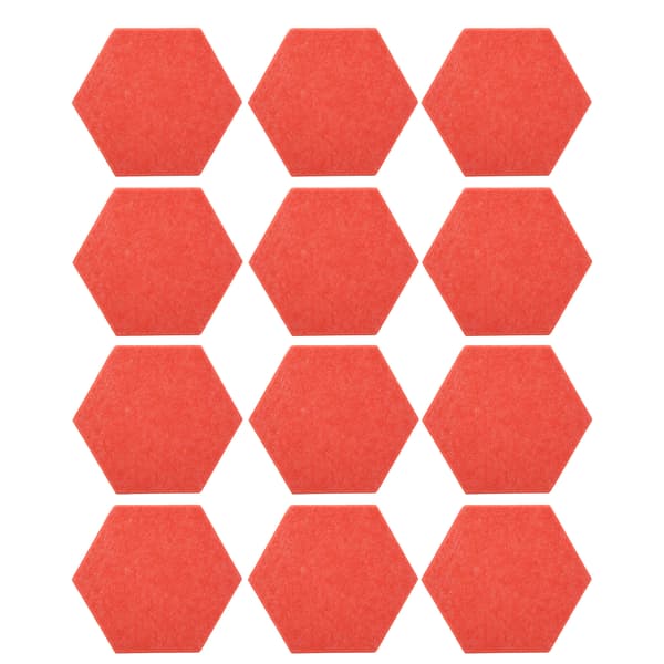 12 stk Lydabsorberende Panel Hex Akustisk Isolasjon Lydisolering Skumsett Kit for HjemRosa