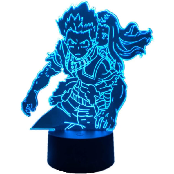 Akryl My Hero Academia 3D Illusion Anime-lampa Izuku Midoriya Led Nattljus för rumsinredning RGB 16 färger USB -bordslampa Pojkar och flickor Semesterpresent