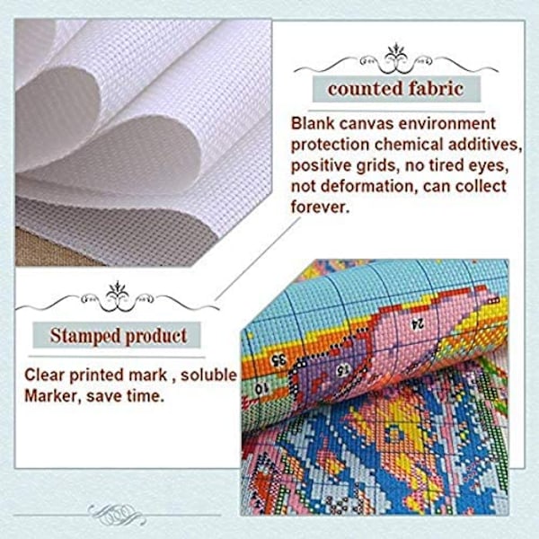 Korssting Kits Fortrykt Korssting Stemplet Korssting Kit 14CT DIY Kunst Håndværk Til Begyndere Flamingo Dans, DA456