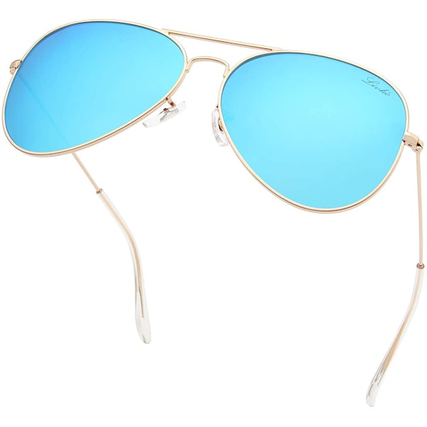 Klassiske Polariserende Aviator Solbriller UV Spejlbelagt Linse Metal Retro Shades