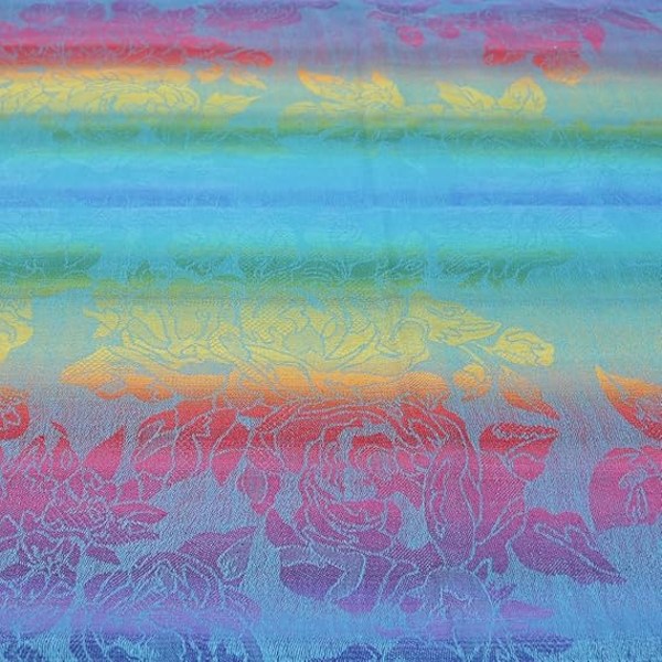 Färgglada blommor Jacquard bomulls pashmina Kvinna Wrap Sjal fransar Scarves, Blå