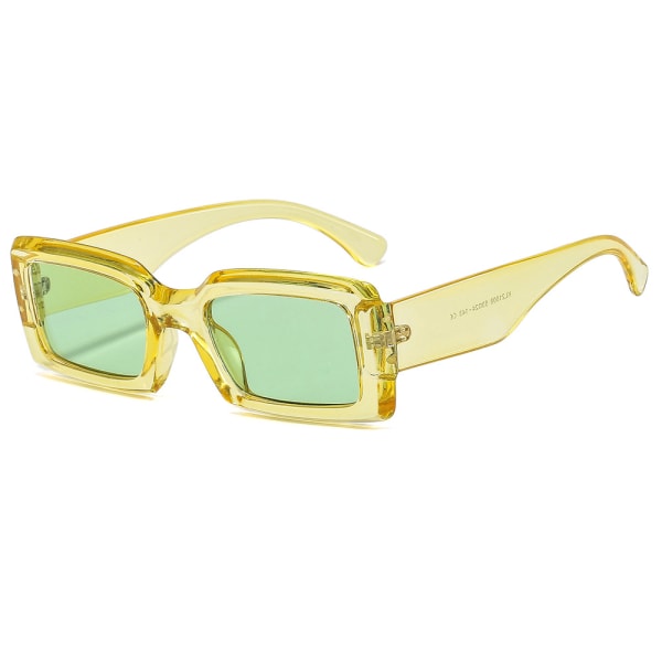 Rektangulära solglasögon för kvinnor Retro körglasögon 90-tals vintage smal fyrkantig ram UV400-skydd
