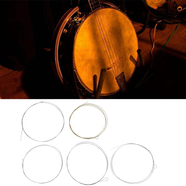 5-pack högkvalitativa banjostrengar i koppar-legering