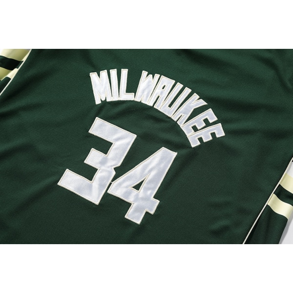 AVEKI baskettröja för män, 34 Milwaukee Jersey-skjortor, modebaskettröja, present till basketfans, grön, XL