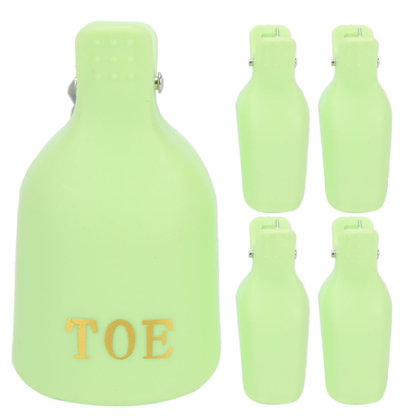 5 stk. Gel Polish Remover Clips Hjemmesalon Tånegl UV Gel Soak Off Cap Wrap Neglekunst VærktøjGrøn
