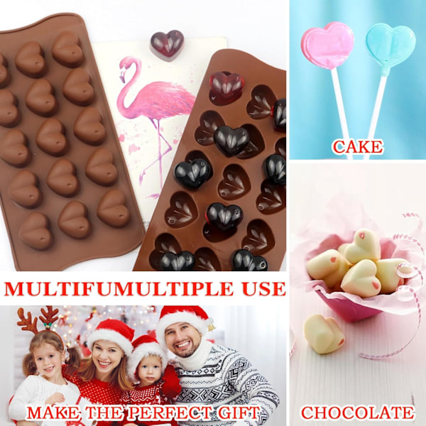 2 stycken silikonformar för choklad, silikonform i kvadrat, non-stick form för choklad, återanvändbar form för godis och protein